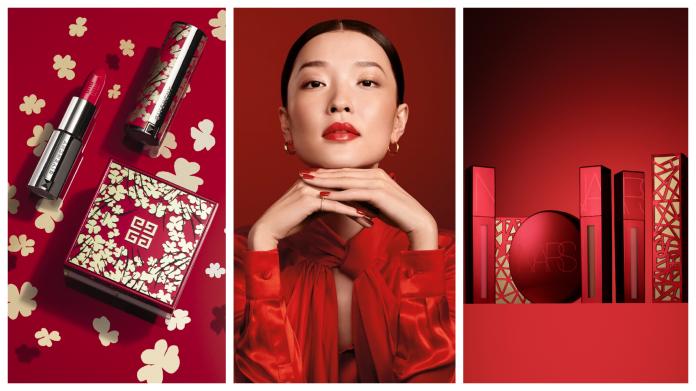 編輯推坑！盤點新春年節明星彩妝推出限定紅色包裝，超美又貴氣。圖@Givenchy、Bobbi Brown、Nars