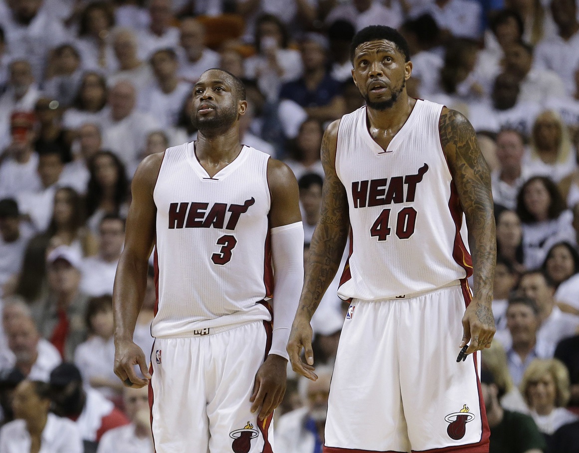 ▲Udonis Haslem(右)和Wade(左)。（圖／美聯社／達志影像）