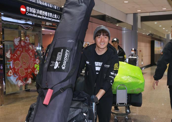 ▲橘子南極長征隊成功返國，隊員宥勝開心入鏡。。（圖／記者葉政勳攝 , 2019.01.08）