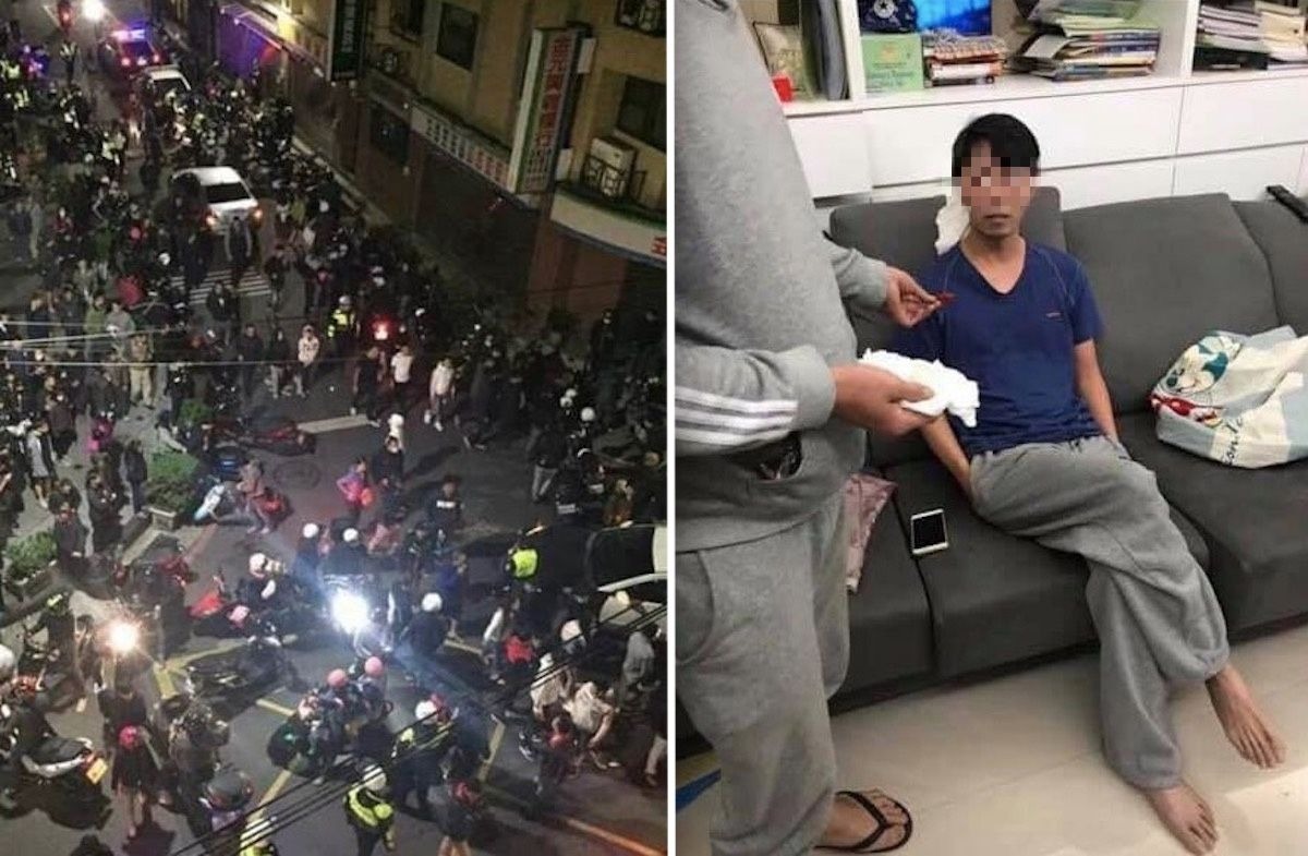 ▲對於「動用私刑」這件事，許多網友高聲叫好，卻也有人不以為然；有人在 PTT 上發表看法：「私刑正義是不是都 8+9 在鬧的而已」、「真的遇到黑道犯案，他們就不敢去私刑了！」（圖／翻攝自臉書／爆料公社）