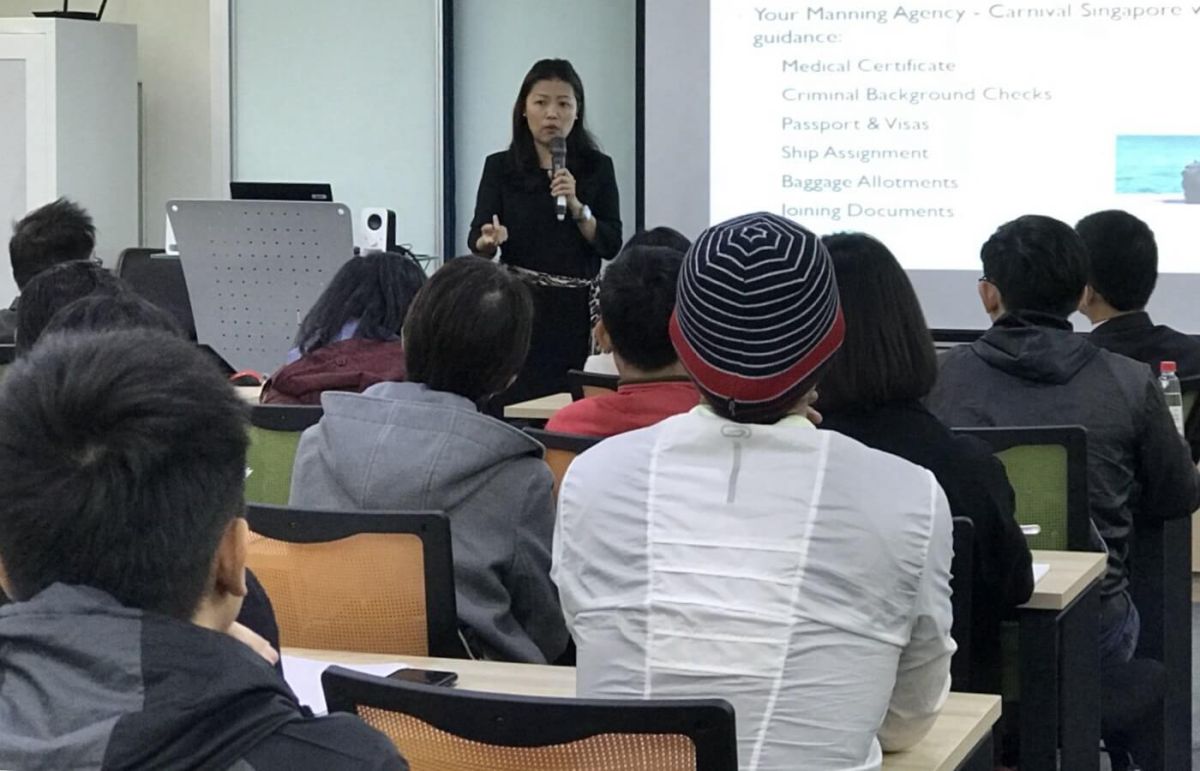 ▲台灣港務公司與公主郵輪公司共同舉辦國際郵輪徵才說明會活動。(圖／記者黃守作攝，2019.01.17)