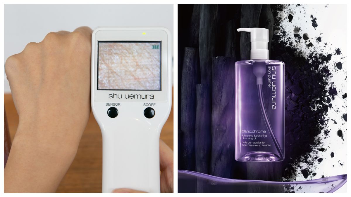 還「油」一個清白，趁著植村秀全新「覆盆子超淨白潔顏油」上市，發表現場 PK 最細鉛粉，看出潔淨力。圖@植村秀