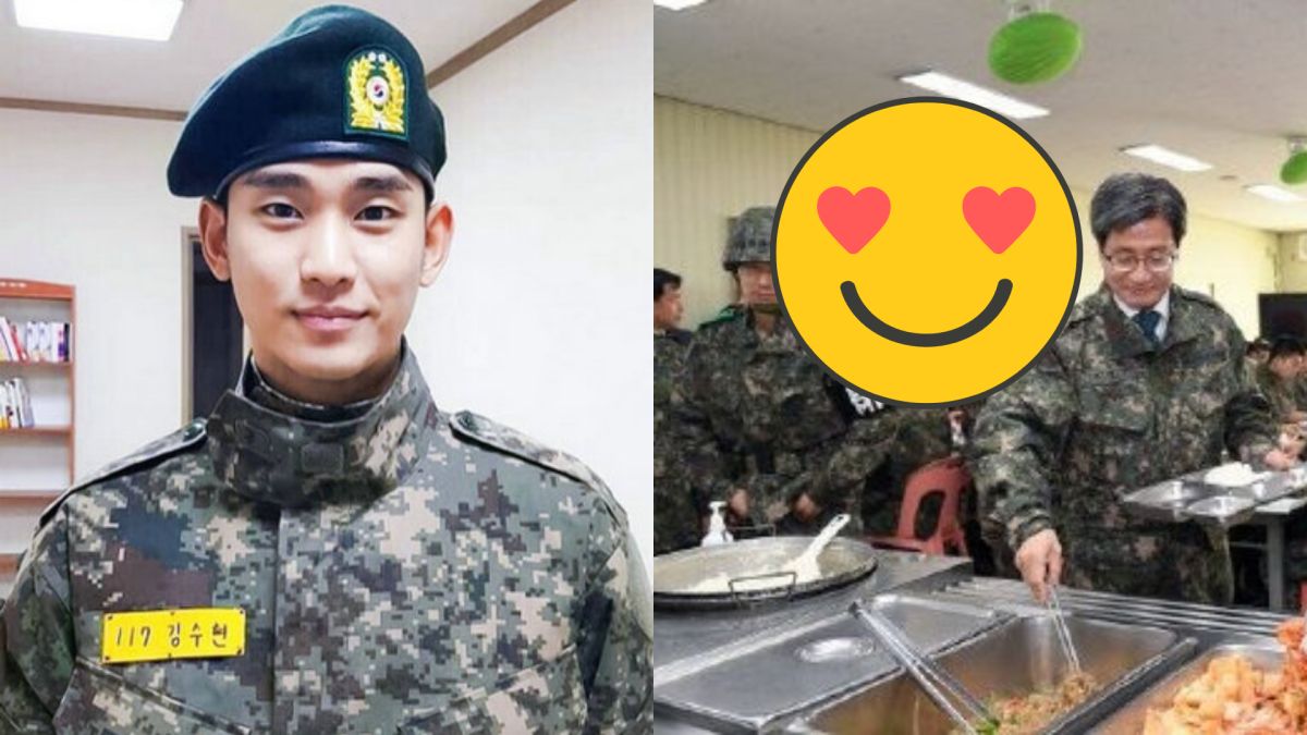 ▲韓星金秀賢軍中近照曝光。（圖／微博）