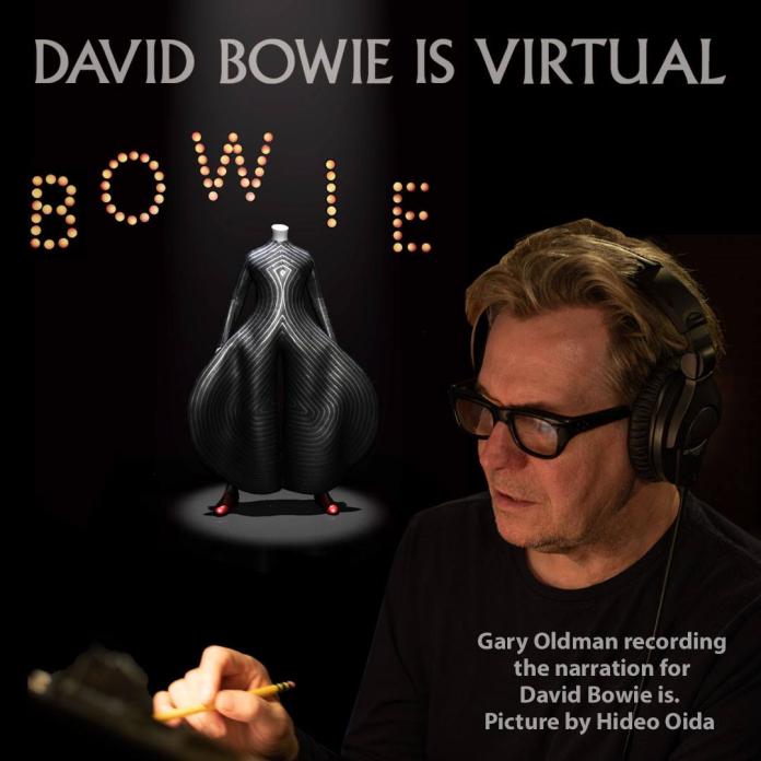 David Bowie 在全球巡迴數年的展覽「David Bowie is」推出搭載 AR 技術的 APP，並邀來生前好友Gary Oldman講解介紹。圖＠David Bowie臉書