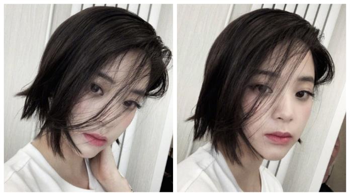 歐陽娜娜讓網友暴動的短髮照。圖@歐陽娜娜微博