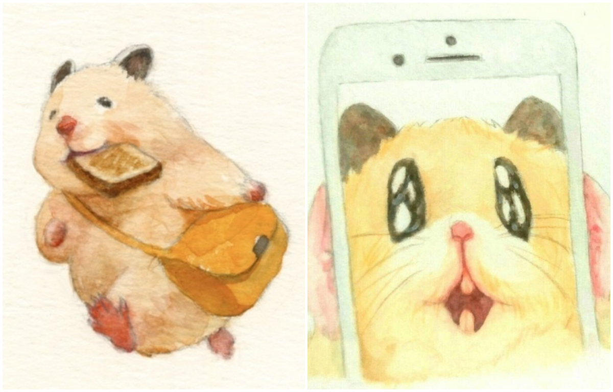 ▲日本畫師讓倉鼠擬人化。(圖 / 翻攝自推特@ ap_hamham )