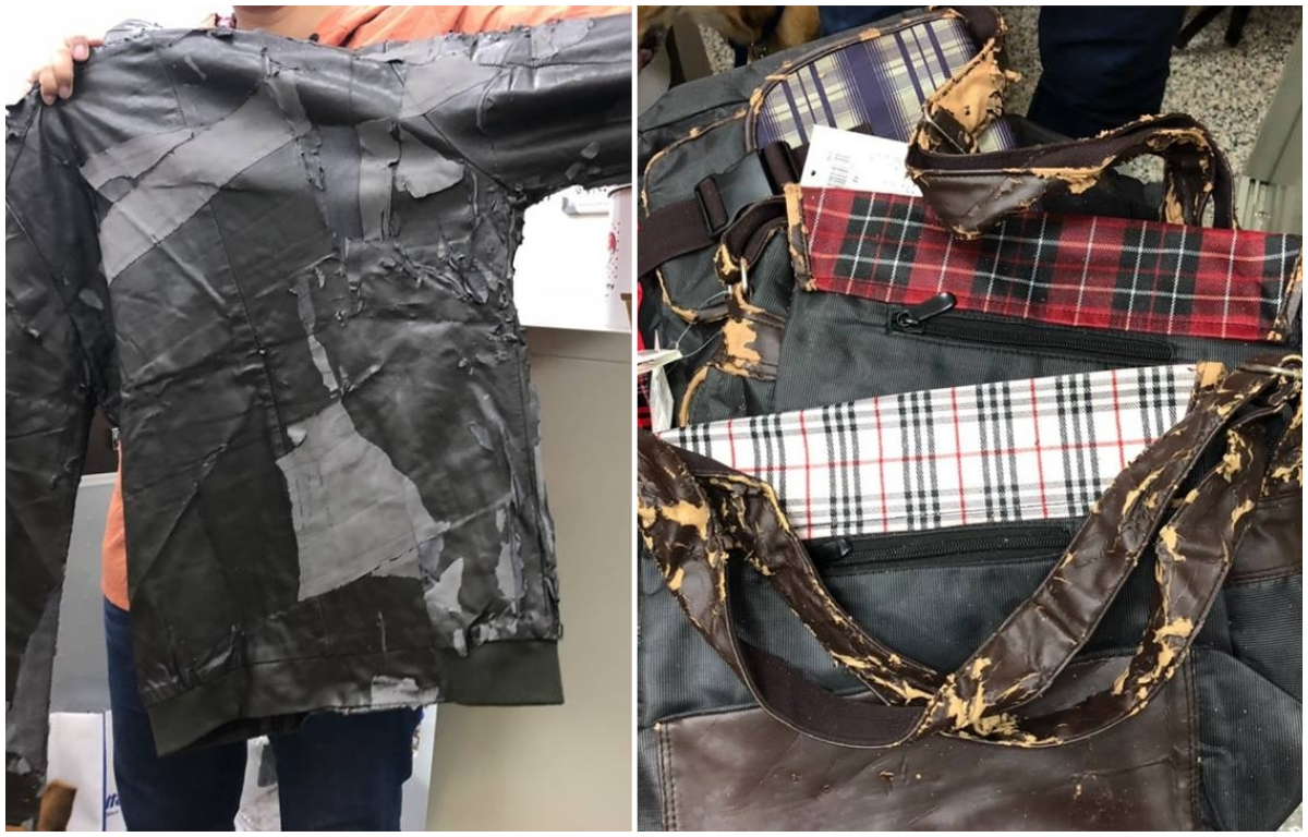 ▲社福機構常常收到民眾捐的破衣、爛鞋。(圖 / 翻攝自劉柏君臉書)