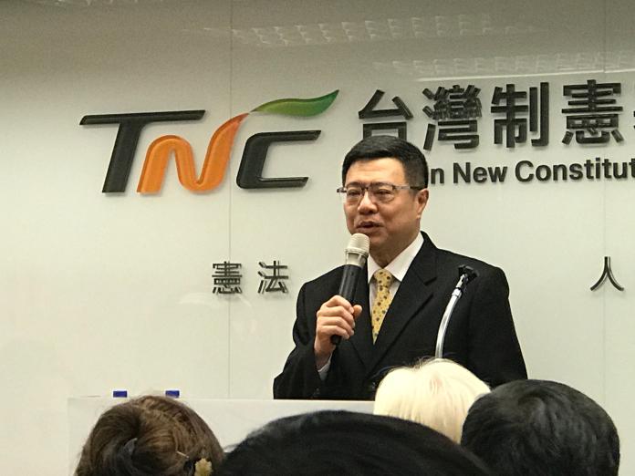 民進黨主席卓榮泰出席「台灣制憲基金會」開幕式。（圖／記者王鼎鈞攝,2019.1.23）
