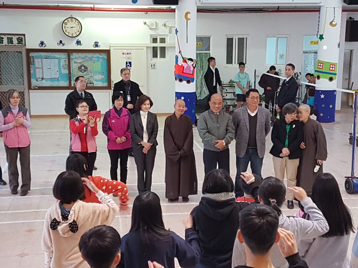 ▲行政院長蘇貞昌造訪幸夫愛兒園，觀賞園童表演。（圖／記者李清貴攝,2019.1.23)