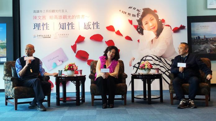 ▲韓國瑜與陳文茜討論未來觀光發展議題。（圖／記者陳美嘉攝, 2019.01.23）