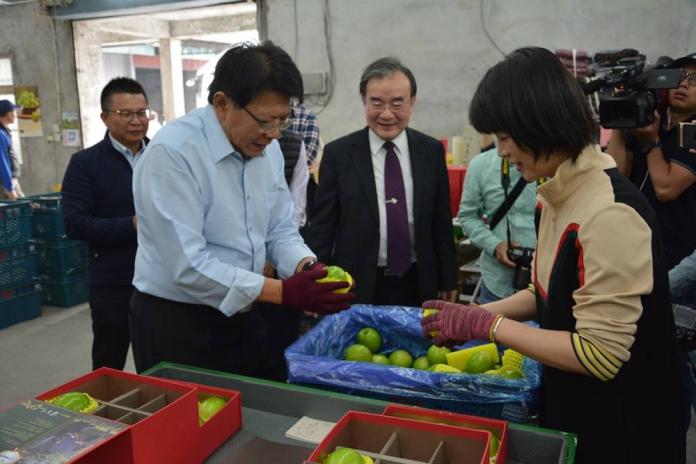 ▲潘孟安強調將透過果品成功行銷到國外各通路，建立台灣優質農產品形象。（圖／記者郭俊暉翻攝 , 2019.01.23）