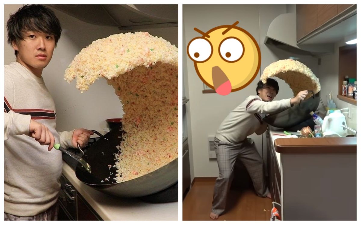 ▲網友分享神人炒飯翻鍋照。（圖／翻攝自水溜りボンド Youtube ）