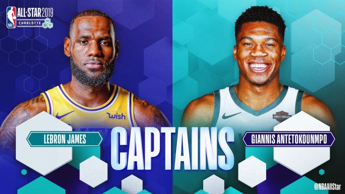 ▲2018-19賽季NBA全明星賽隊長「詹皇」LeBron James(左)、「字母哥」Giannis Antetokounmp。（圖／取自NBA官方推特）