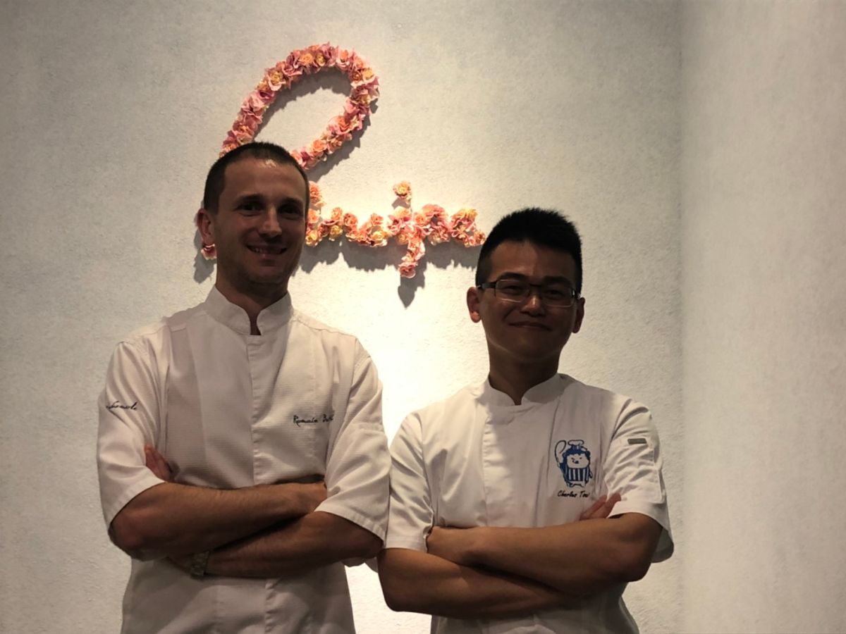 Romain與蔡承佑聯手舉辦「師徒四手餐會」。(圖/記者林怡孜攝）