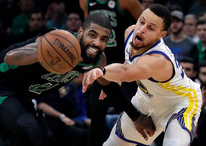 ▲Kyrie Irving(左)、Stephen Curry、（圖／美聯社／達志影像）