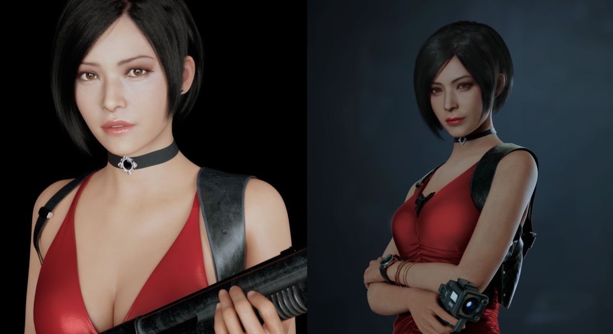 ▲卡普空官方建模師渲染出來的艾達（左）與遊戲中的艾達（右）。（圖／翻攝自Artstation）