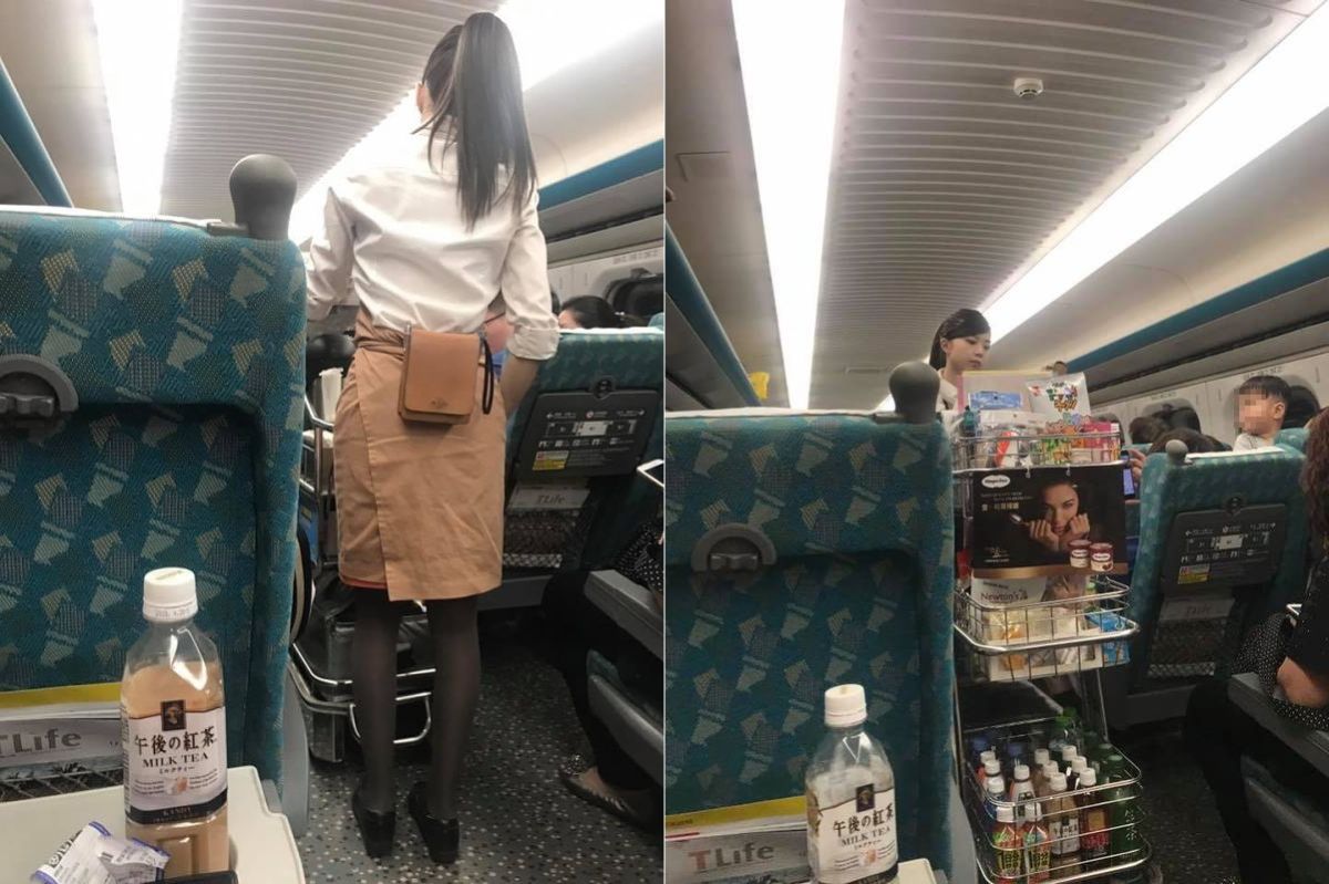 ▲網友發現高鐵服務人員的顏值超高，好奇地問「是不是有挑過？」（圖／翻攝自爆廢公社）