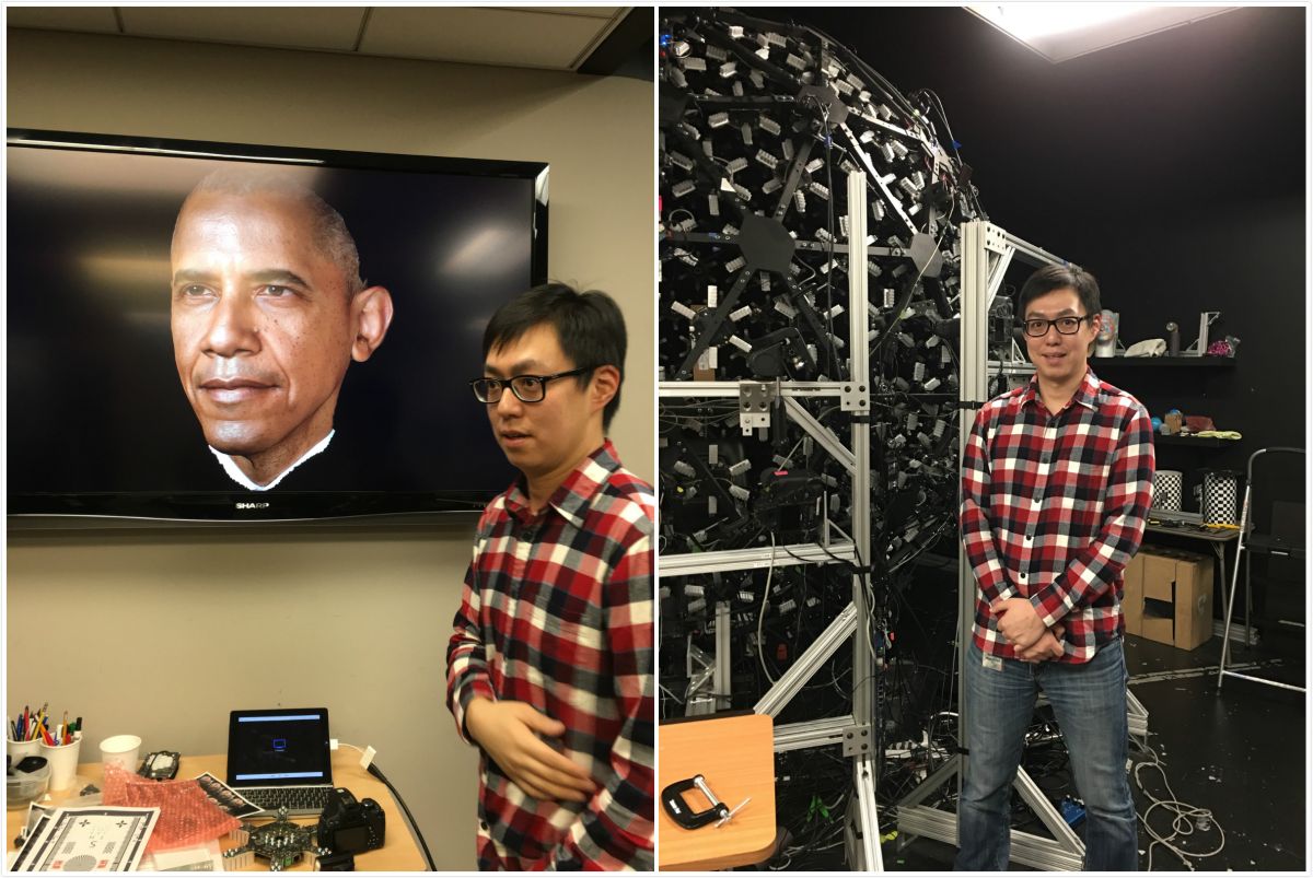 國家中山科學研究院副院長馬萬鈞以「基於球體上的偏振漸層光源」臉部捕捉特寫技術，獲得2019年美國影藝學院科學技術成就獎。（圖／文化部提供）