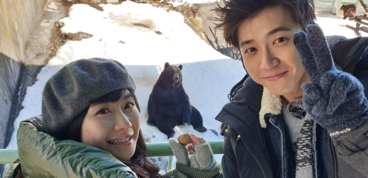 ▲福原愛、江宏傑到北海道錄製觀光節目。（圖／華研國際提供, 2019.02.11）
