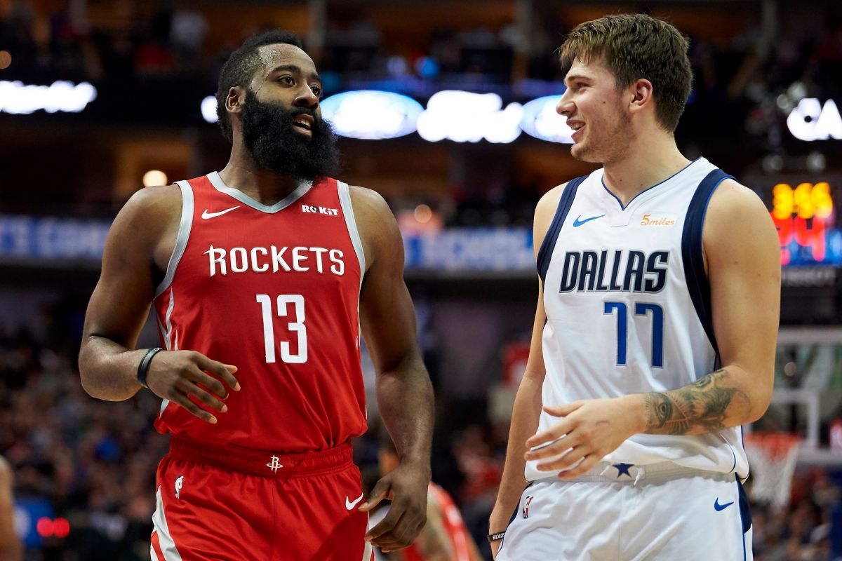 James Harden(左)和Luka Doncic(右)。（圖／美聯社／達志影像）