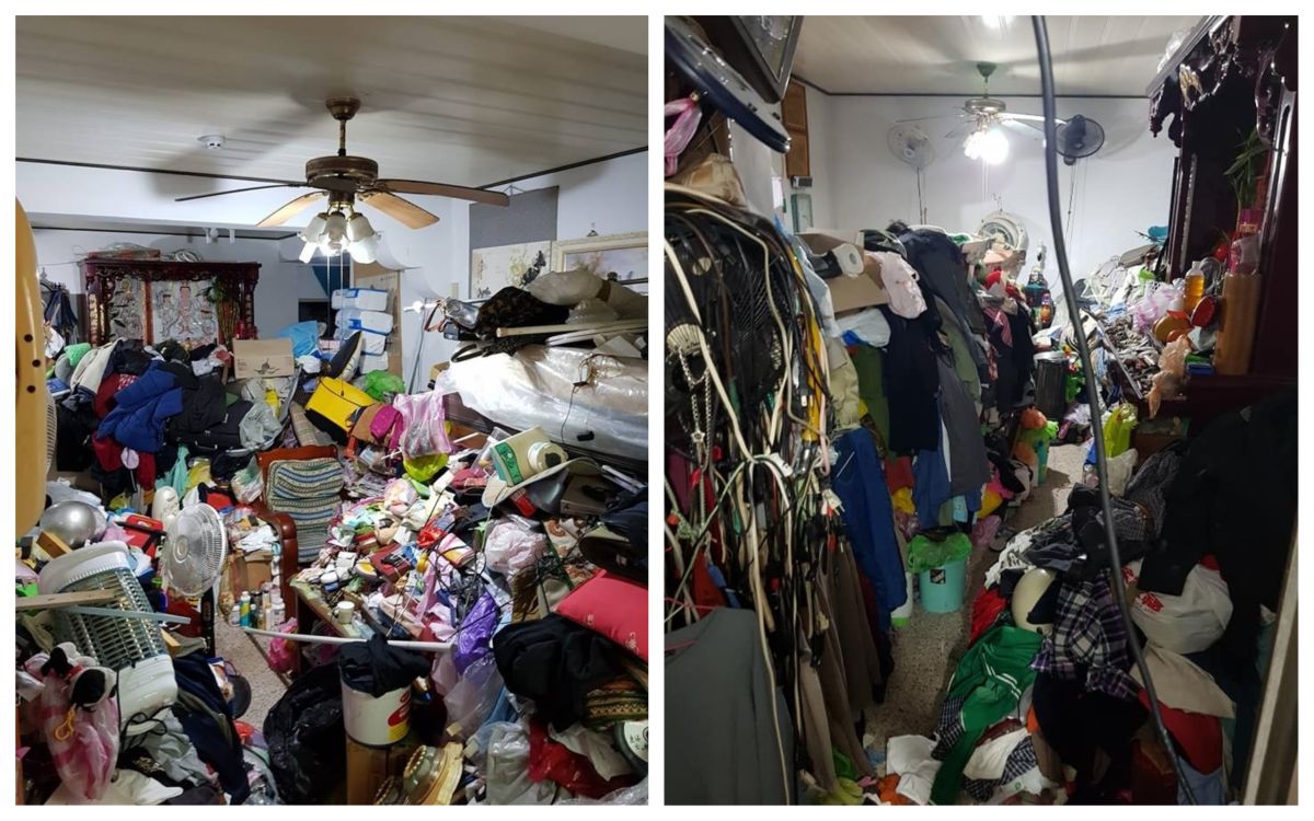 ▲一位冷氣裝修師傅分享客人家中堆滿雜物的景象，網友傻眼。（圖／翻攝自爆料公社）