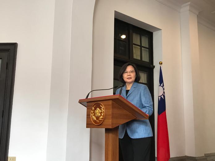 總統蔡英文今（20）日舉行任內第四次迴廊談話，她表示，台灣的繁榮由我們自己決定。（圖／記者林人芳攝，2019,02,20)