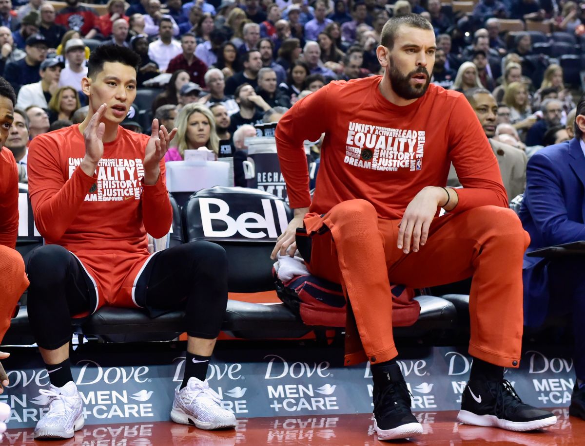 ▲林書豪(左)和Marc Gasol都是暴龍新成員。（圖／美聯社／達志影像）