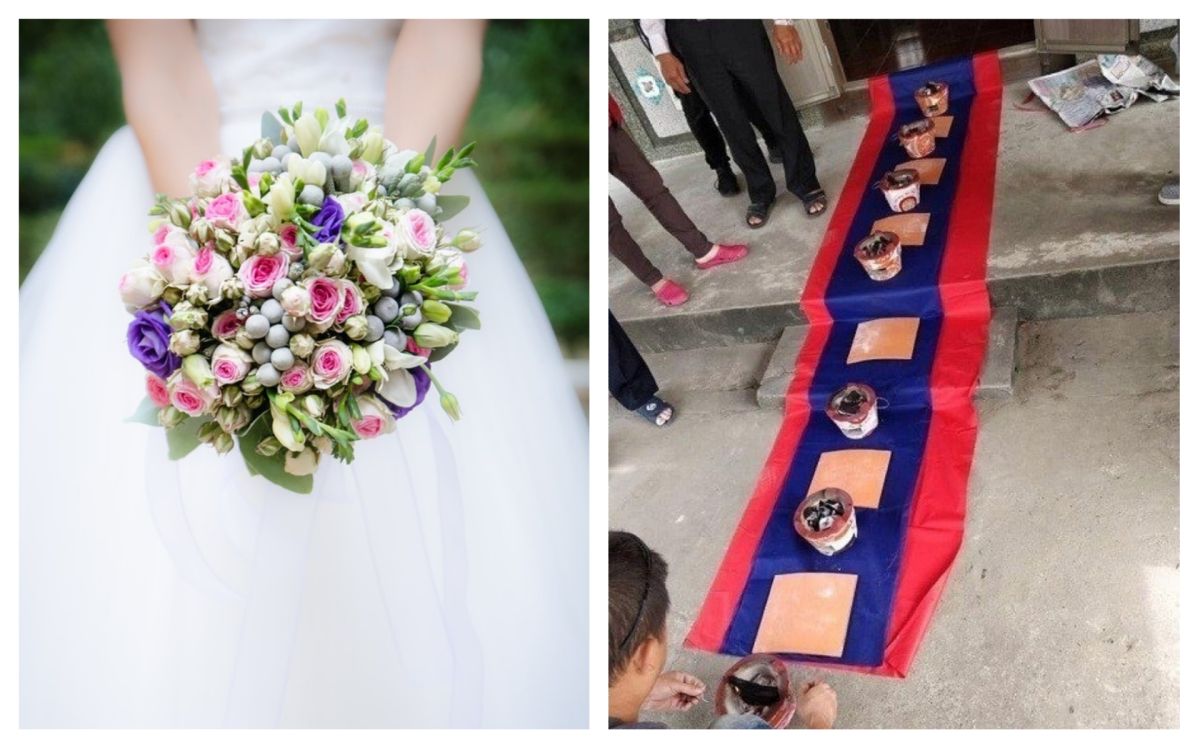 ▲網友分享新娘入門要踩瓦片過火爐七次，笑翻大家。（圖／翻攝自爆廢公社, unsplash ）