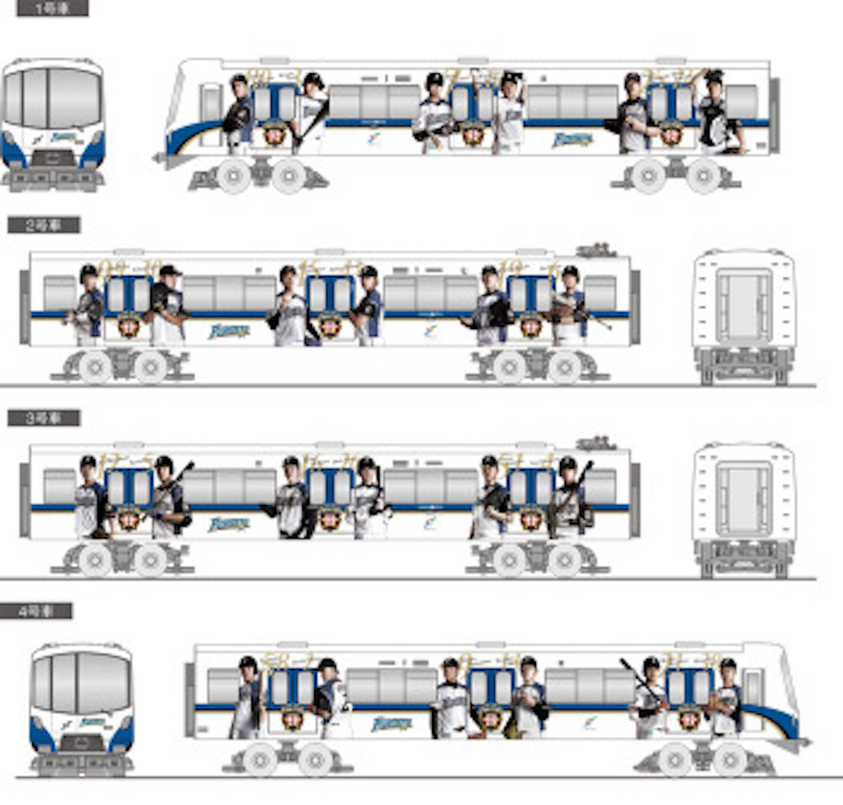 王柏融登上札幌彩繪列車「鬥士號」（圖／取自sponichi）