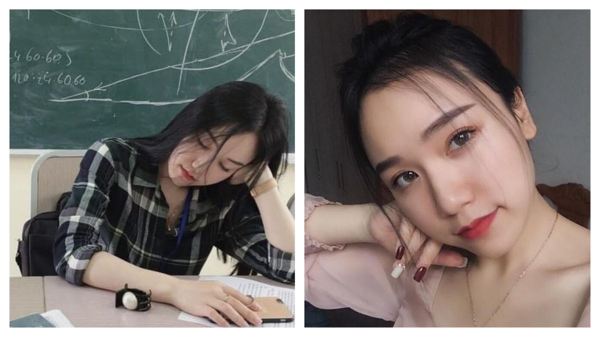 ▲正妹老師打瞌睡被拍下，在網路爆紅。（圖／翻攝自 baomoi ）