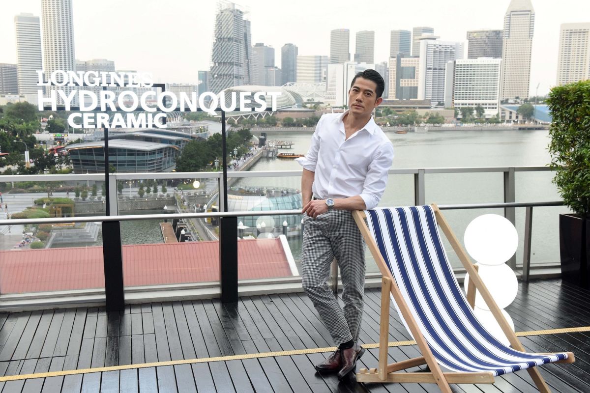 郭富城抵達新加坡，參與浪琴錶 HydroConquest 深海征服者全球發表會。圖@Longines
