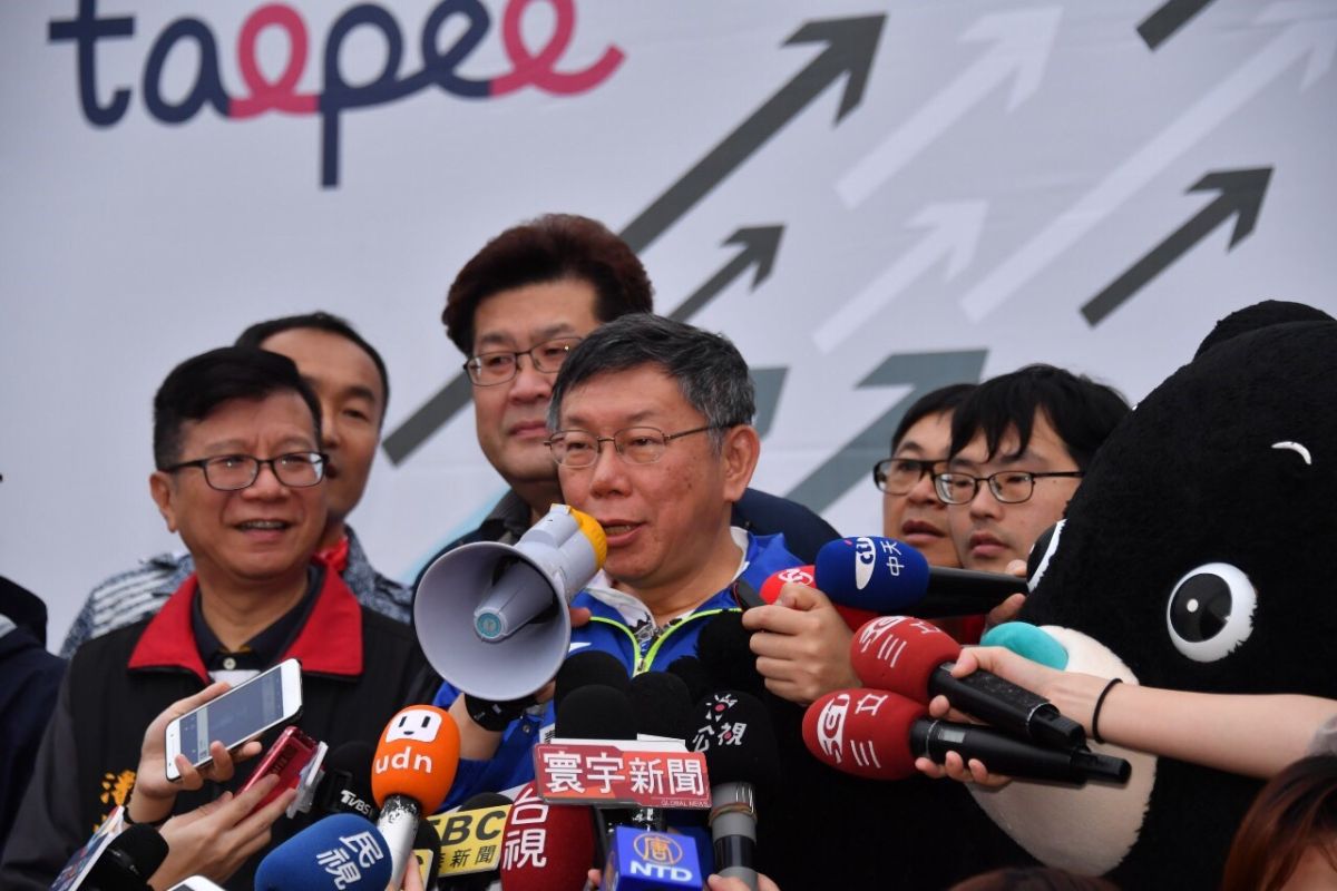 台北市長柯文哲28日再度挑戰一日北高自行車活動，並希望將傳 自行車產業發揚光大。（圖／北市府提供）