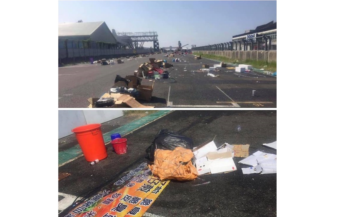 ▲臉書粉專「G8IKER 激拜客」貼出一張大鵬賽車道遍布垃圾的照片，大嘆「希望大鵬灣賽車場，能盡快從這片災難遠離」，引發熱議。（圖／翻攝自臉書粉專G8IKER 激拜客）