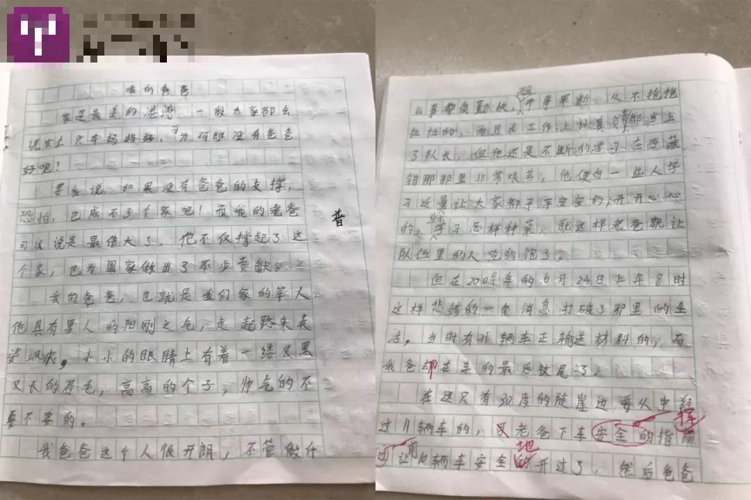 ▲大陸揚州一名小學童的作文 「我的爸爸」惹哭眾人。（圖／翻攝自《揚子晚報·紫牛新聞》）