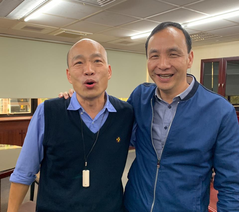 ▲前新北市長朱立倫與高雄市長韓國瑜（圖／翻攝自朱立倫臉書）