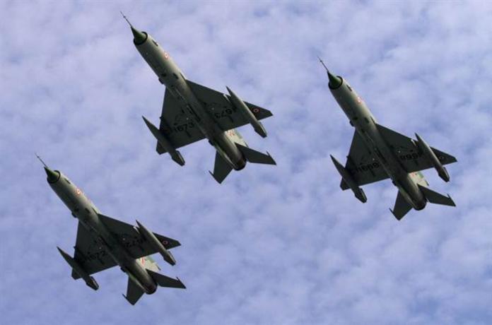印度米格-21戰機失事率高，疑用中國大陸的山寨零件所致。（圖／美聯社／達志影像）