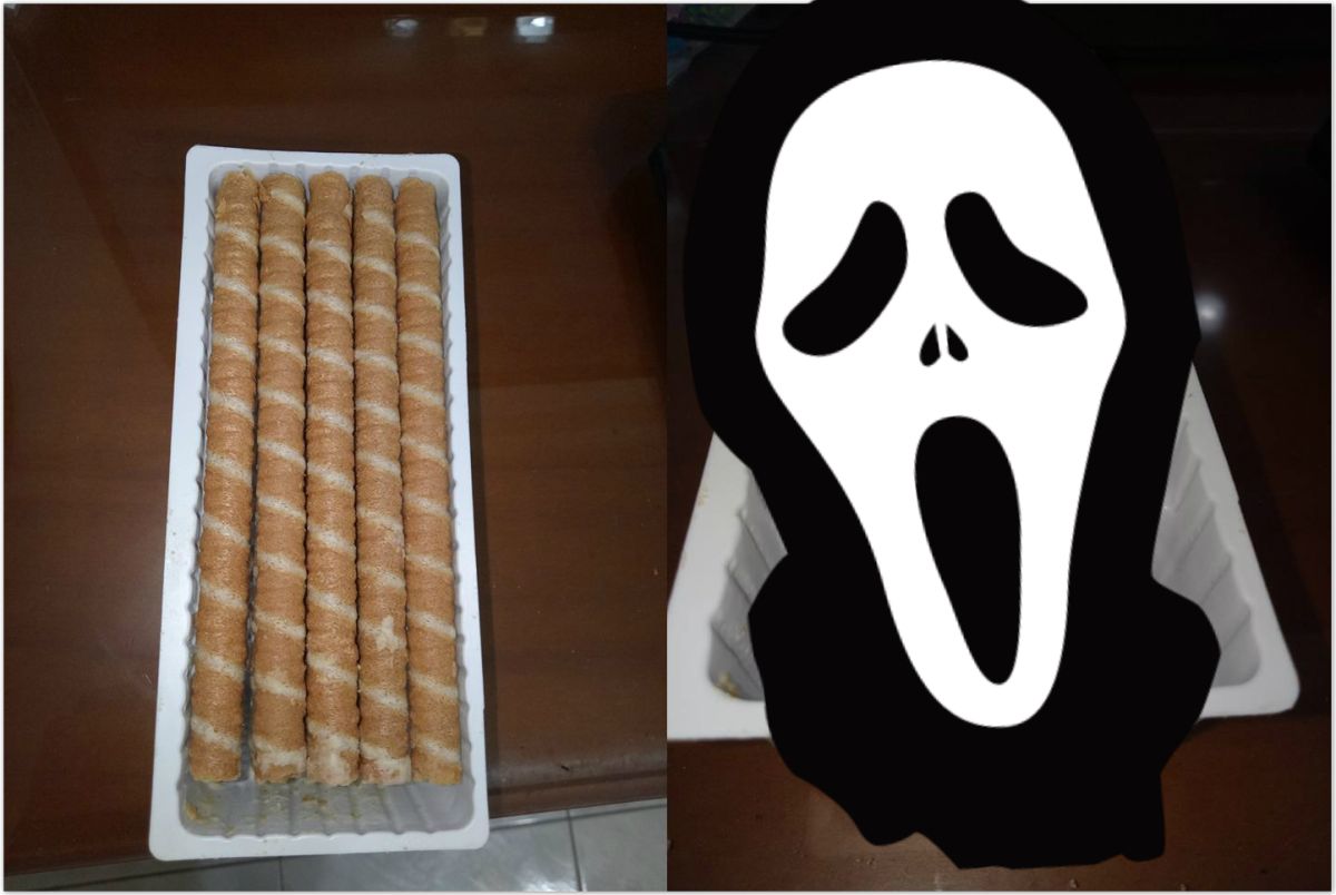 ▲有網友在臉書抱怨一款捲心酥，吃到盒底才發現業者的「套路」，疑似透過減量設計，來達到變相漲價目的。（圖／翻攝自爆怨公社）