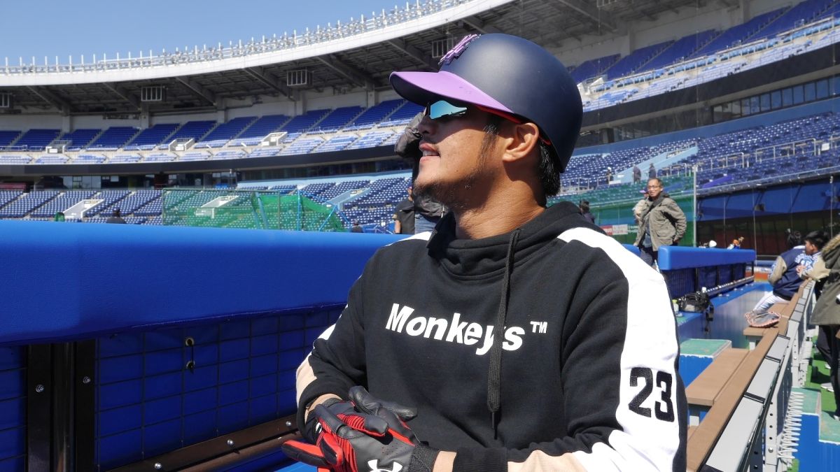 陽耀勳重返日職海洋球場。（圖／吳政紘攝）