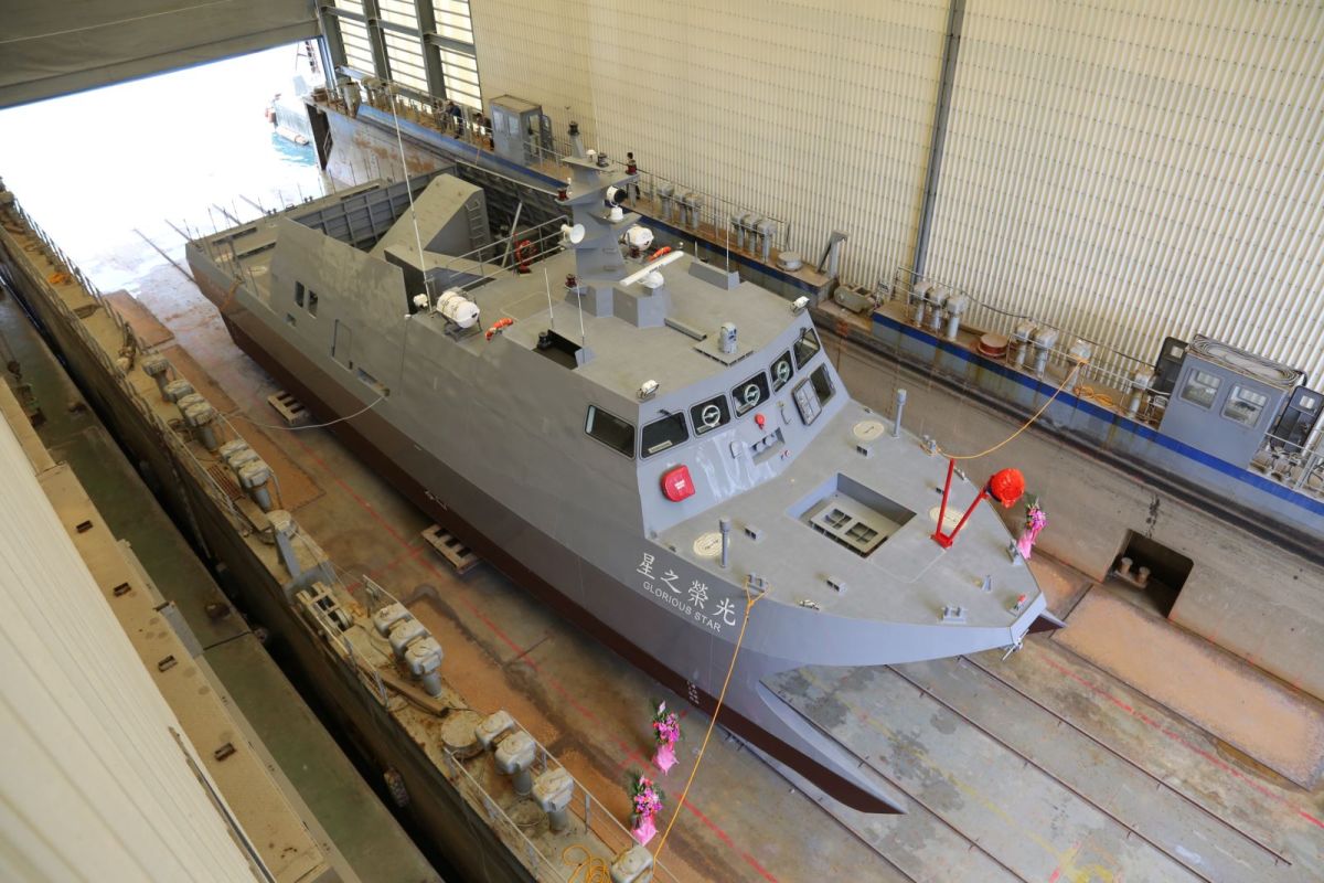 ▲中科院「光榮之星」海上測試載台3月15日舉行下水典禮。（圖／中科院提供）