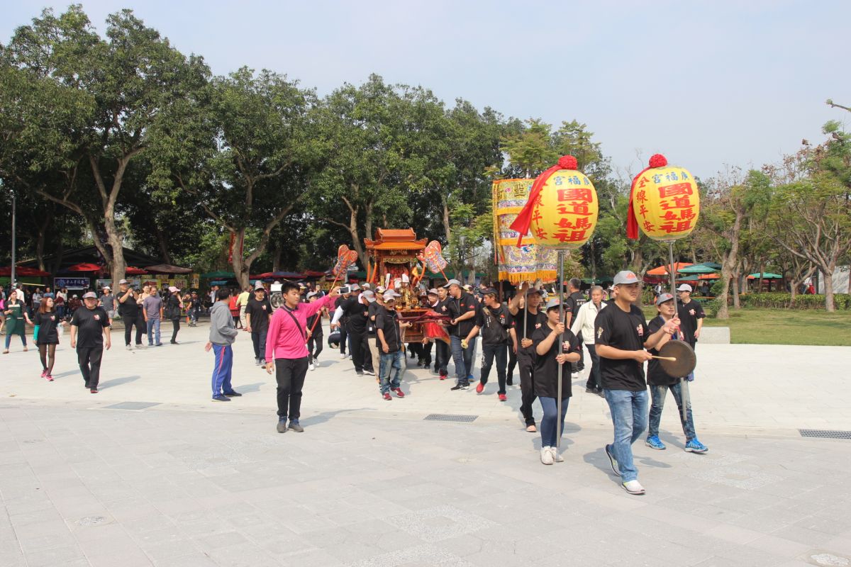 ▲「媽祖駕道、福佑國道」遶境活動首站抵股坑綠隧驛站。（圖／記者簡勇鵬攝，2019.03.17）