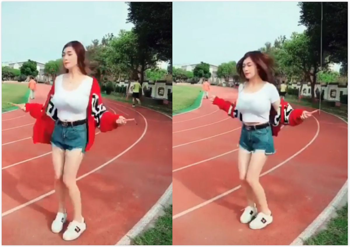 ▲謝薇安短短 7 秒的「高速波動」跳繩影片震暈一票網友。（圖／翻攝自謝薇安 IG）