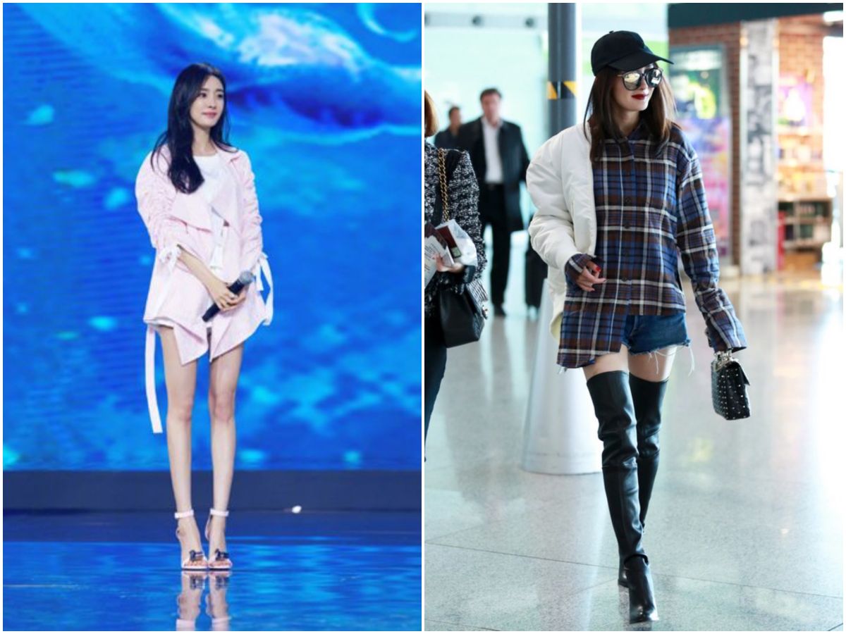 楊冪四肢纖細，雙腿超美。圖＠楊冪微博