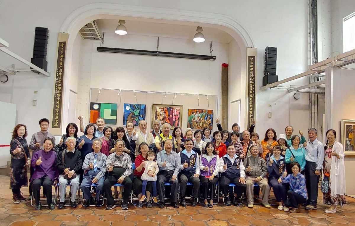 ▲藝術教育家郭煥材應鹿港公會堂之邀，舉行「郭煥材‧陳淑美伉儷返鄉聯展」，開幕式冠蓋雲集，展期至4月14日止。（圖／記者陳雅芳攝，2019.03.20）