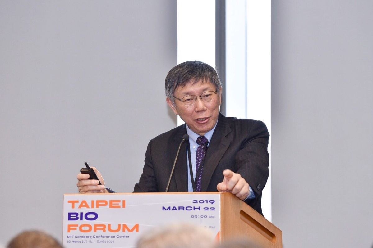 ▲台北市長柯文哲在22日演講時表示，同婚公投他投反對票，但允許12萬5000人上街遊行，表達支持婚姻平權立場。（圖／北市府提供）