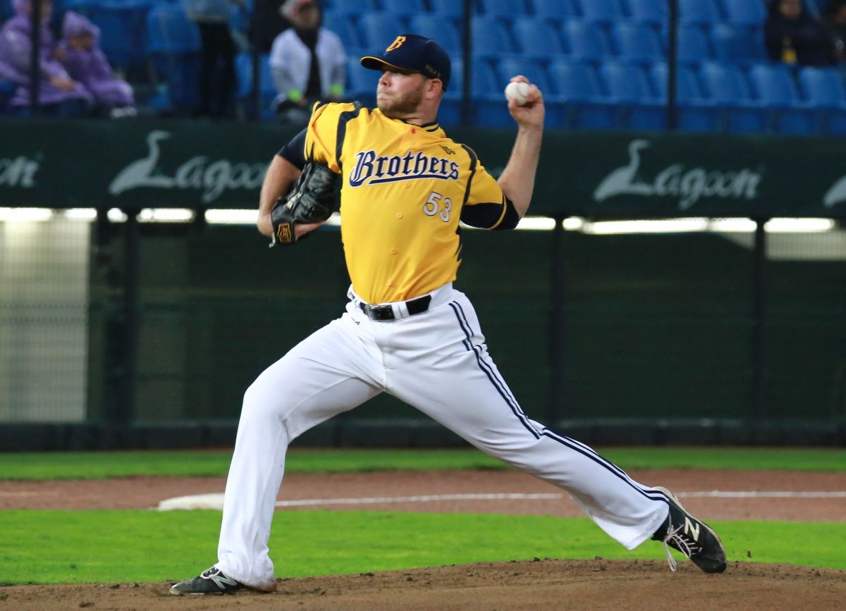 ▲中信兄弟投手艾迪頓。（圖／記者葉政勳攝 , 2019.03.24）