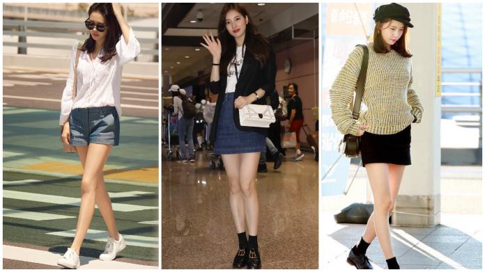 韓國當紅女星秀智、潤娥、孫藝珍，機場時尚大秀辣腿，各有風情。圖@Dior、Maje、MICHAEL KORS