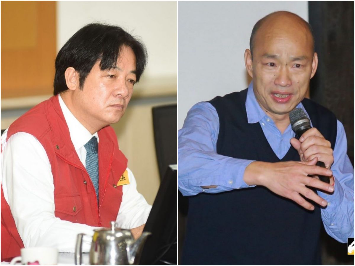 民調顯示，賴清德若代表民近膽參選2020，勝過國民黨目前檯面上最強的韓國瑜。 （合成圖／NOWnews資料照）