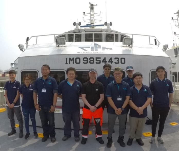 ▲台灣港務港勤公司與歐洲NOS合作提升國內離岸風電工作船員能力。(圖／記者黃守作攝)