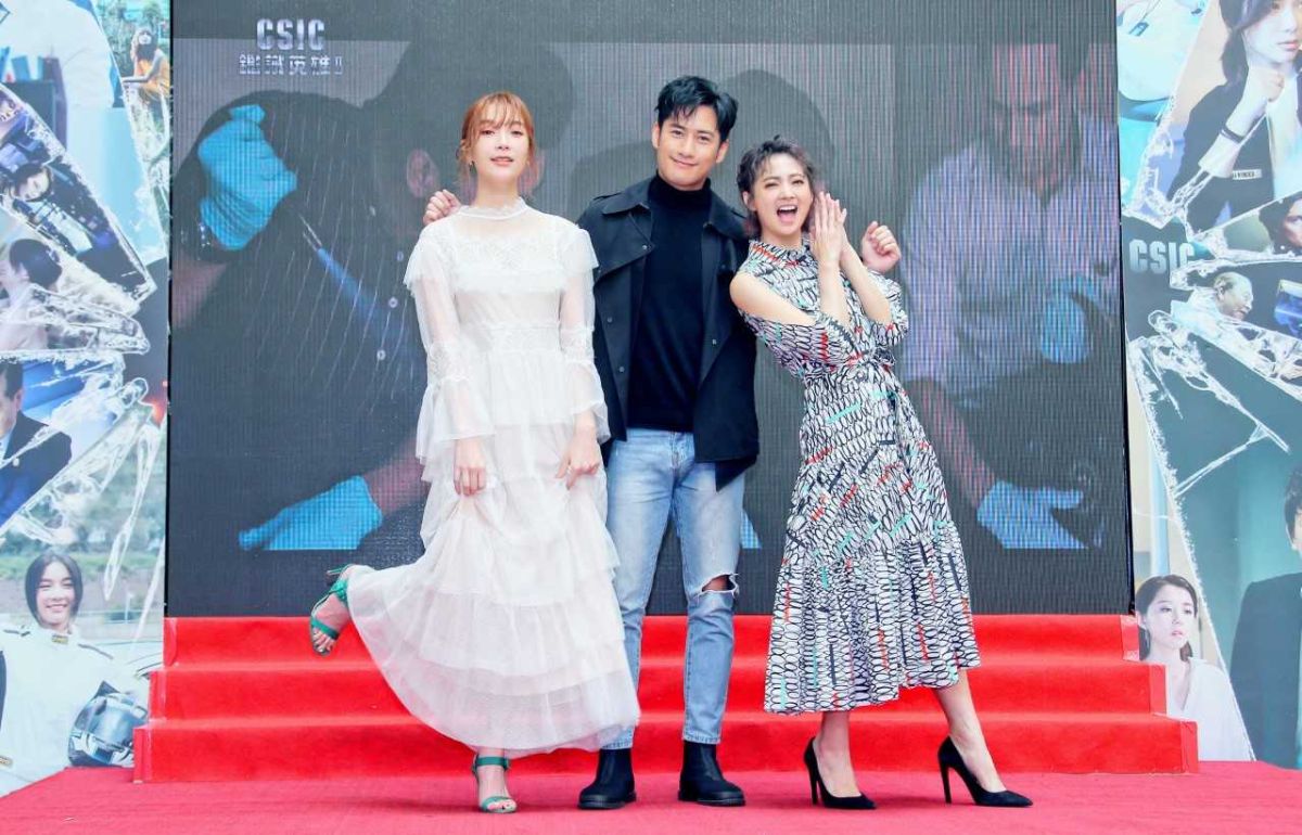 ▲蔡淑臻（左起）、周孝安、阿喜出席記者會。（圖／中視提供）