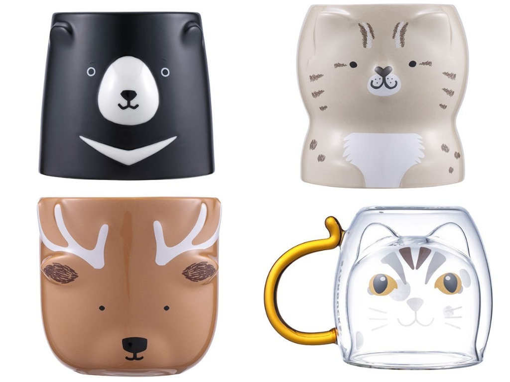 ▲星巴克響應「2019世界地球日」，推出「台灣黑熊」、「石虎」、「台灣水鹿」造型馬克杯。（圖／星巴克）